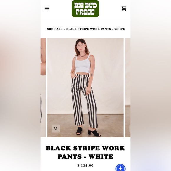 Pants & Jumpsuits Big Bud Press Black And White Stripe Work Pants